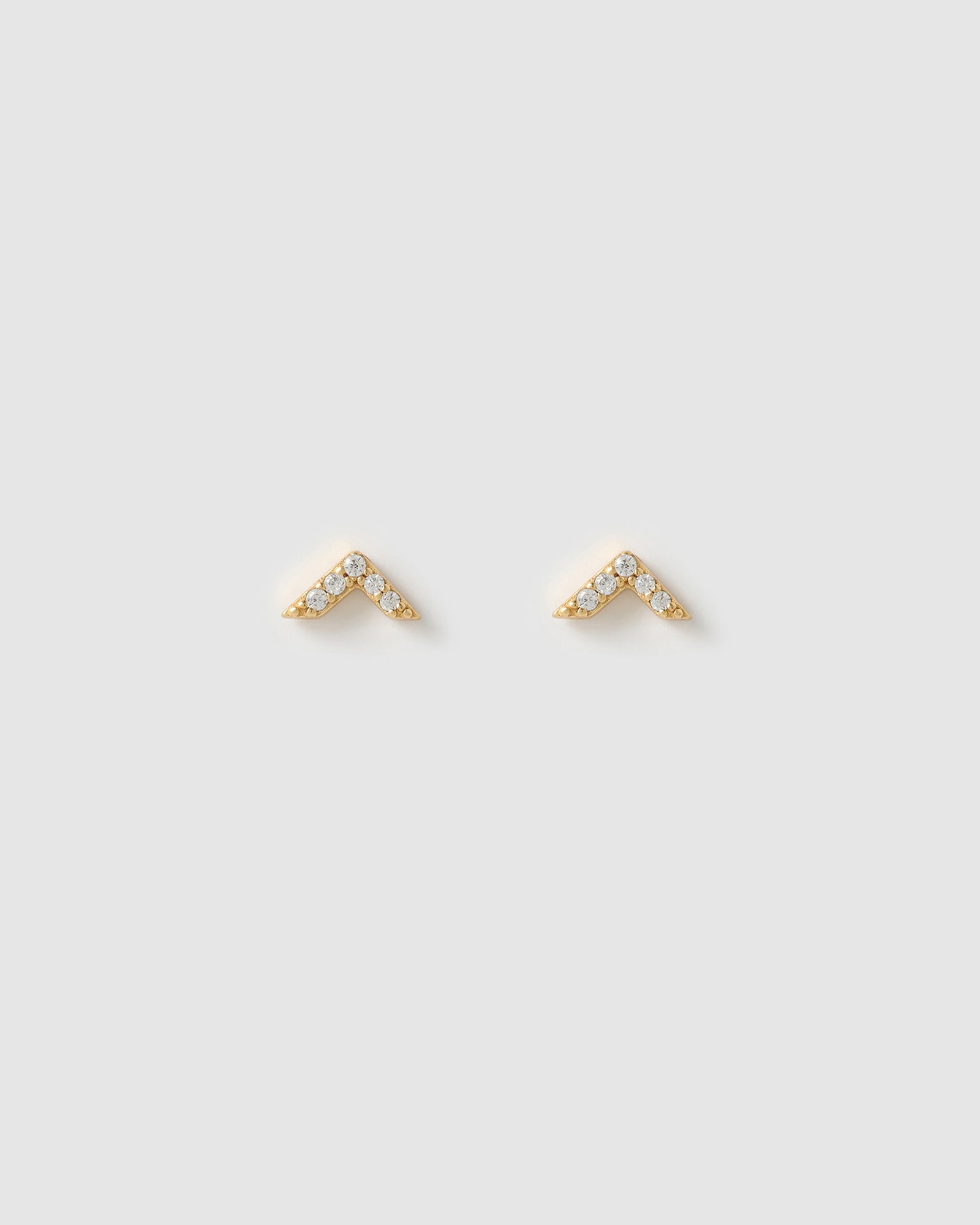 Arrow Gold and Zircon Stud Earrings – Arms Of Eve