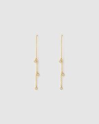 Comet Threader Gold Earrings