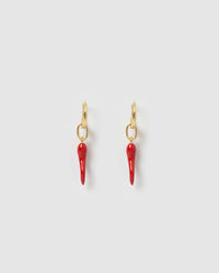 Cornicello Red Charm Earrings