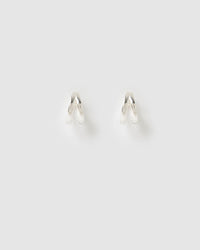 Jean Silver Huggie Earrings