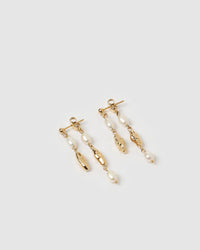Mimi Pearl and Gold Earrings