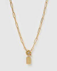 Letter Gold Tag Necklace