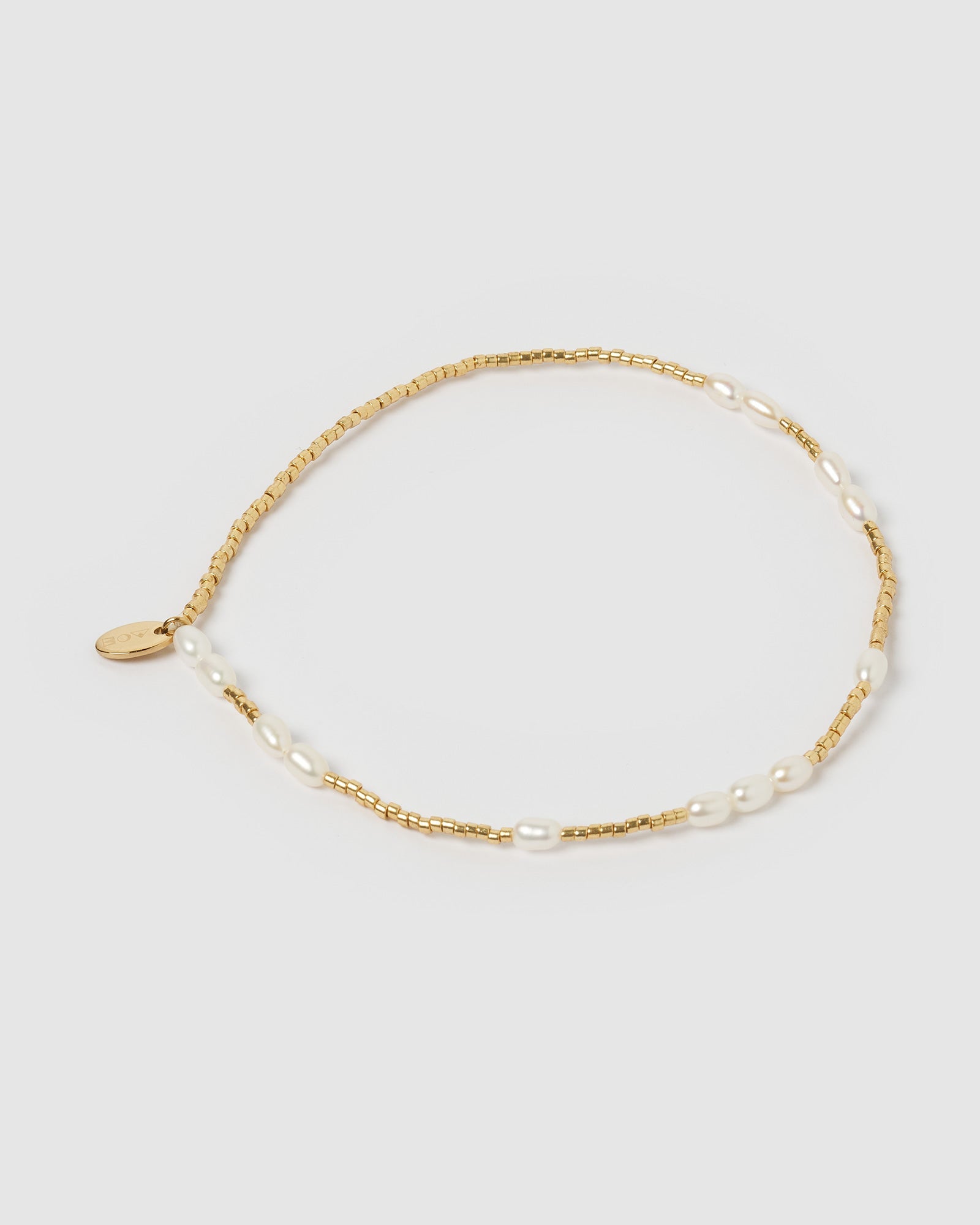 Poppy Pearl Glass Beaded Anklet Gold – Arms Of Eve