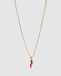 Cornicello Red Charm Necklace