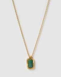 Teo Gold Necklace - Jade
