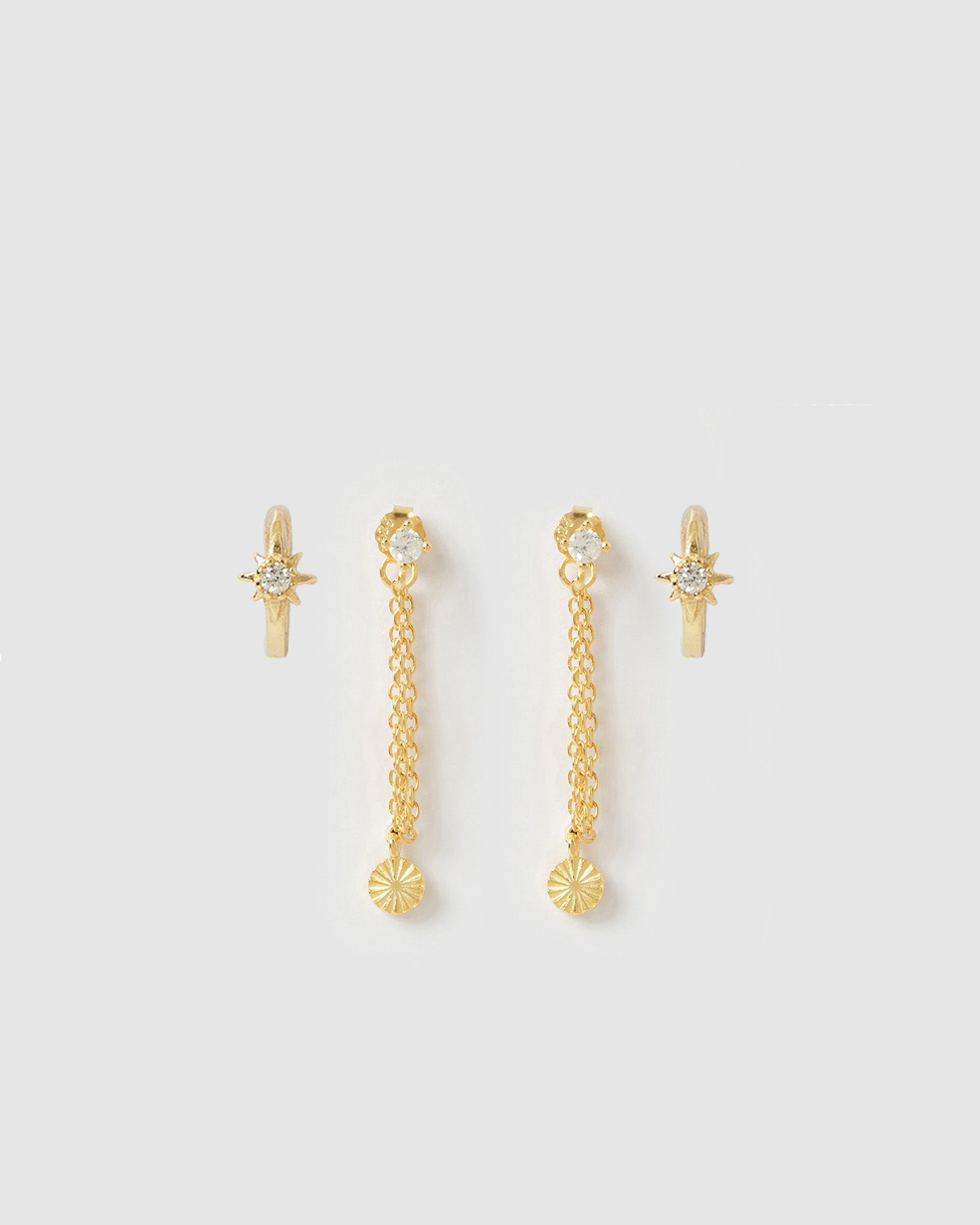 Nova Gold Huggie Earrings - Stone – Arms Of Eve