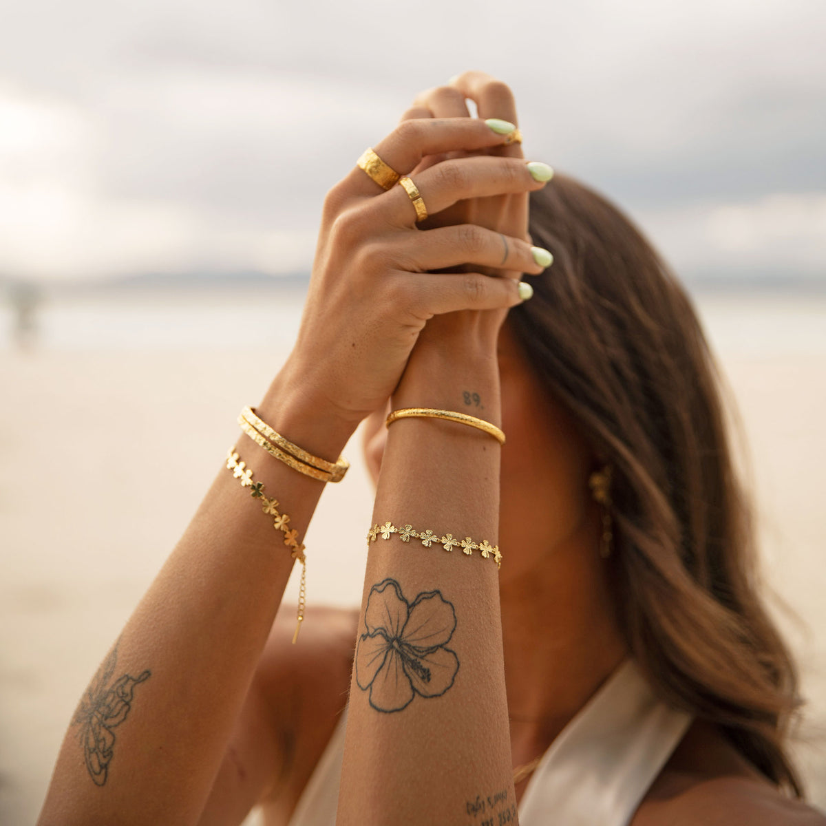 Lucky Clover Bracelet with Initial