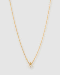 Mini Initial Stone Necklace