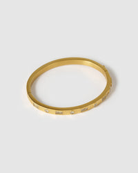 Nadia Gold Cuff Bracelet - Stone