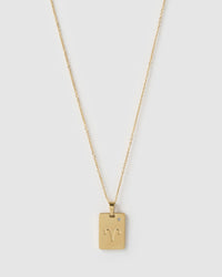 Zodiac Gold Tag Necklace