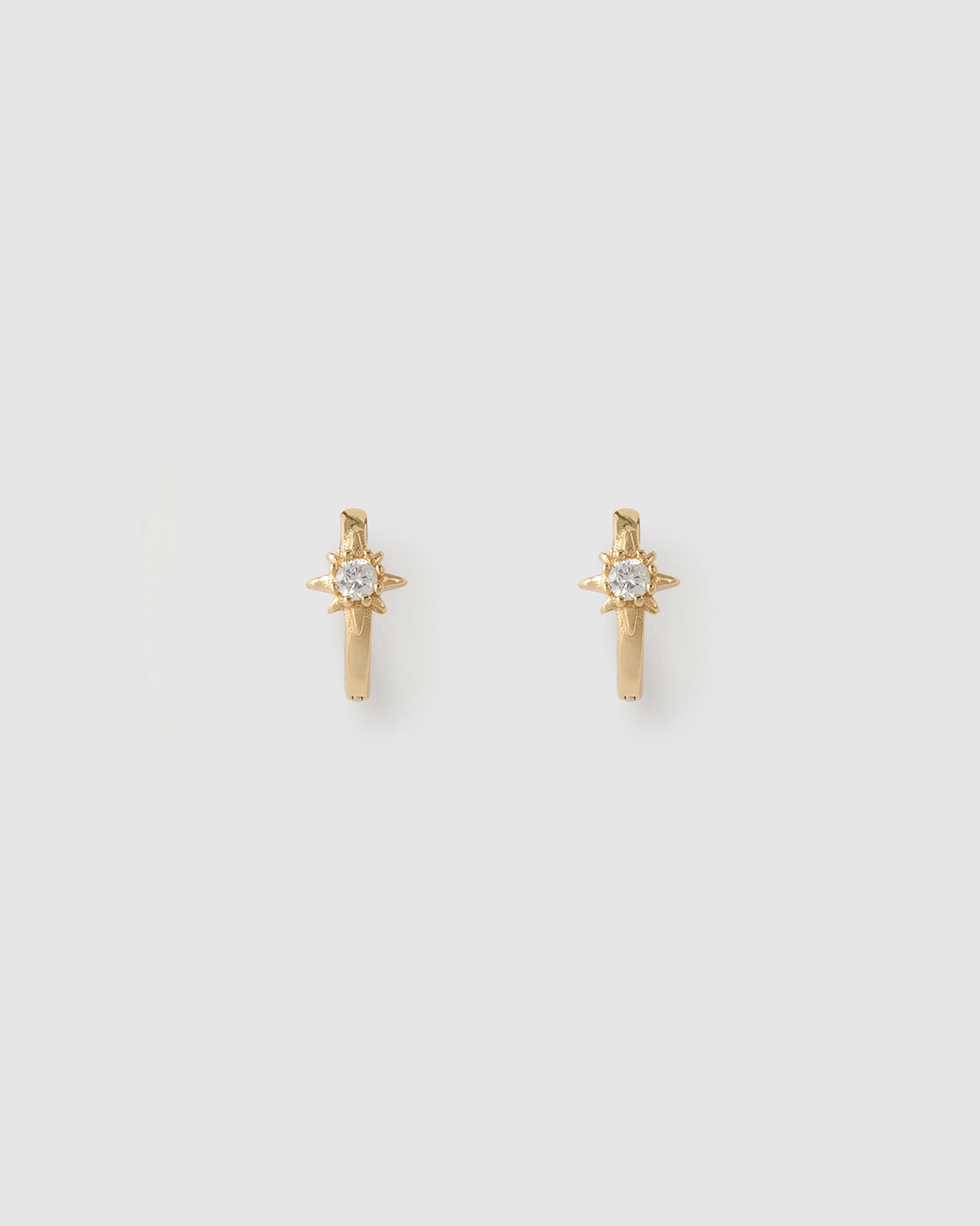 Nova Gold Huggie Earrings - Stone – Arms Of Eve