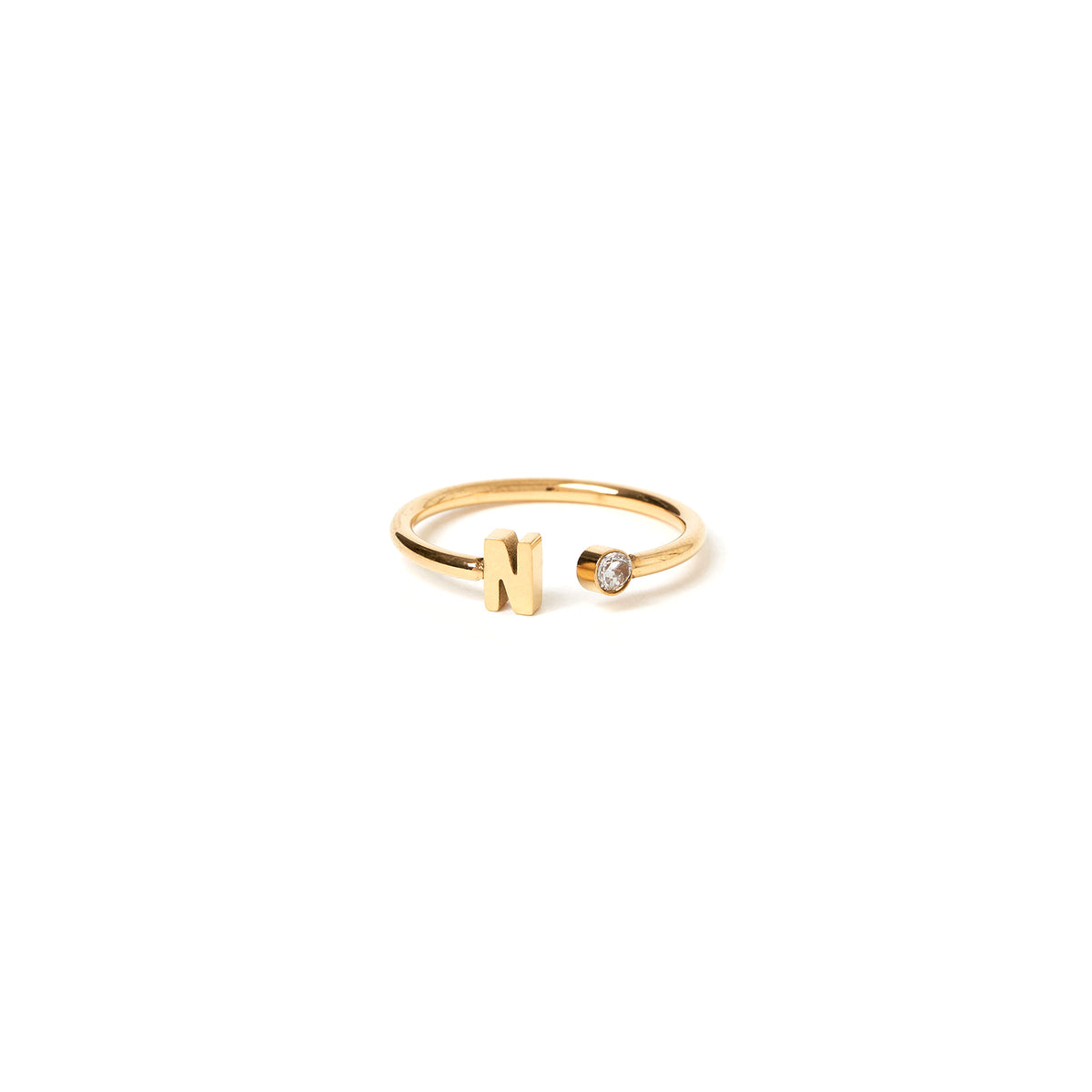 Solid gold deals initial ring